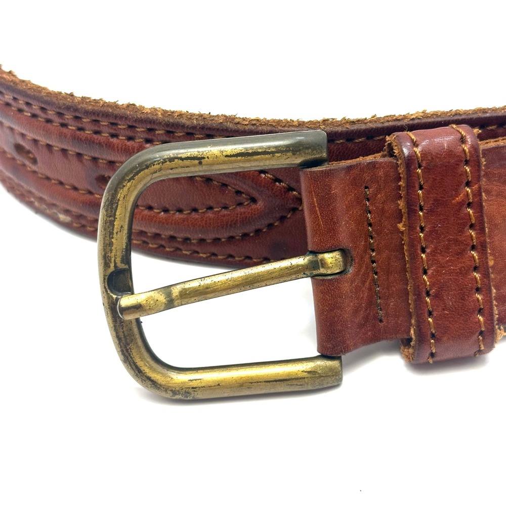 Rinaldi Mens Brown Genuine Leather Belt Made in‎ Italy Eurometal Buckle 39 Inch